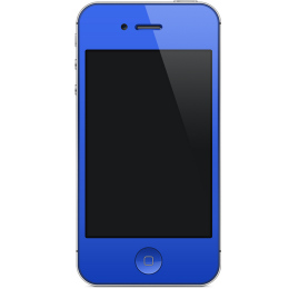 iPhone4・4S フロントパネル カラーカスタム ブルー