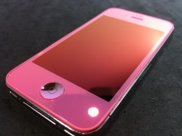 iPhone4・4S メタリックカスタム フルミラーピンク